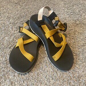Yellow & white women's Chacos - size 8
